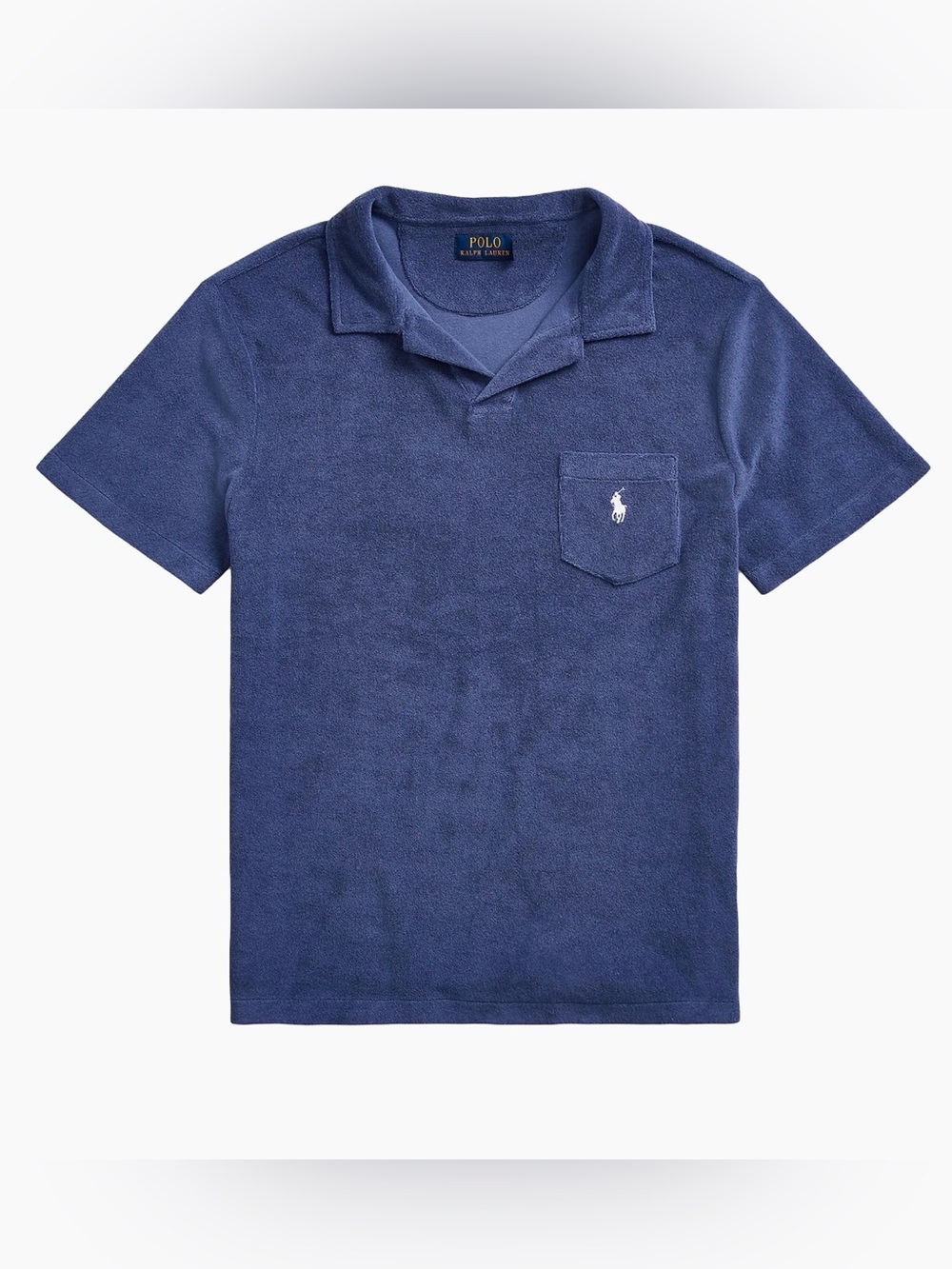 Polo Ralph Lauren Terry Cloth Polo Shirt XL Navy Pocket Short Sleeve NWT